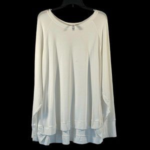 Athleta Plus Size White Long Sleeve Crew Neck Knit Top Size 3X